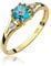MARKO Damen-Goldring Mit 0,70Ct Topas Und 0,03Ct Diamanten, 14 Karat Gold (585) | Mit Box | Für Frauen (Gelbgold, 54 (17.2))