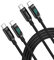 SooPii USB C auf USB C Kabel, [2PACK 2M] Nylongeflecht Type-C Kabel,100W PD Schnellladekabel mit LED Display für lPhone 16/15 Pro,lPad Air, MacBook Pro,Galaxy S23/S22 (Schwarz)