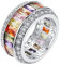 JewelryWe Schmuck Damen-Ring Elegant Bunte Zirkonia Regenbogen LGBTQ Gay Pride Männer Frauen Eternity Ring Verlobung Hochzeit Band Geschenk Größe 52