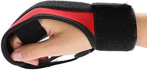 Schlaganfall-Erholungshandschuhe, Schwarzer Fingerhandschuh, Fester Hilfshandschuh, Rehabilitationstrainingsgeräte, Faustschlag, Hemiplegie, Feste Hand, Finger, Traktion,(Kletthandschuhe)