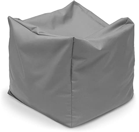 Amilian Sitzsack; Hocker; Fußhocker; Fußkissen; Sitz-Pouf; Sitzkissen oder als Gaming Sitzsack; Bodenkissen; Fußablage; Pouf Hocker; Sitzhocker für Kinder & Erwachsene Indoor & Outdoor Anthrazit