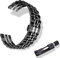 RoYiio Edelstahl Armband für Anstoßbreite 20mm, ErsatzArmband mit Schnellverschluss, Schön Poliert, Metallband für Damen und Herren - Schwarz Silber