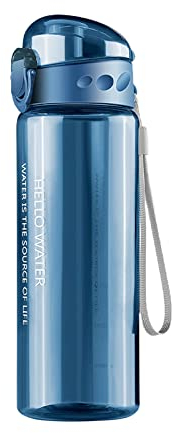 Botella de Agua, 780ml Botella Agua Deporte, Botella de agua Sin BPA a prueba de fugas, Una pulsación para Abrir, Deporte, Gimnasio, Running, Bicicleta, el camping(Azul)