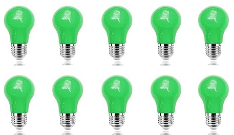ZFQ 10er Pack Farbige 3W LED Glühbirnen, Exquisite Birnenform E27 Beleuchtung Glühbirnen, bunte glühbirnen, AC220V, Grün, für Party Halloween Hochzeit Weihnachten Bar Weihnachtsdekoration
