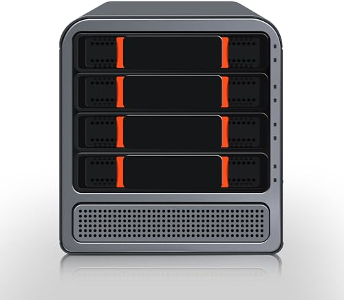 MNBOXCONET Mini PC NAS Server Quad-Core N100 4 Bay,3-in-1 Micro PC Computer DDR5 8GB RAM 128GB NVMe SSD, SPK/MIC, Dual 2.5GbE i226V LAN Soft Router, Hot Swapping HTPC Network Sicherheit