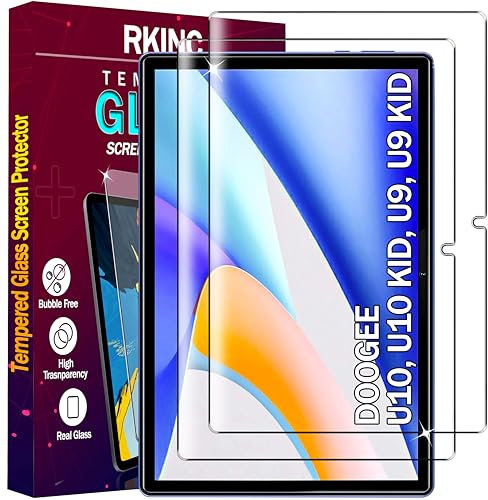 RKINC 2 Stück Schutzfolie für DOOGEE U10 / U10 KID / U9 / U9 KID 10.1, Schutzglas Panzer HD Displayschutzfolie, 0,33 mm kratzfest, blasenfrei, lebenslangeGarantie