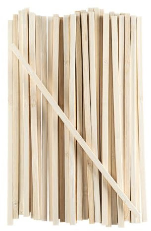 Ideen mit Herz Holzstäbe | 50 Stück | eckig | 30 cm lang | 8 mm x 8 mm | glatt geschliffen | Bambus | Stab kürzbar | für Dekoration, Modellbau, Basteln, DIY (quadratisch)