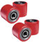 Lot de 4 roulettes de chariot élévateur en polyuréthane 80 x 60 mm, axe 20 mm avec roulement à billes pour transpalette, charge maximale 550 kg
