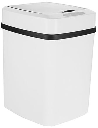 FONDOTIN Poubelle Automatique à Induction Poubelle Intelligente Électrique Avec Couvercle Pour Maison Salon Cuisine Blanc