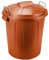Acan Tradineur - Cubo de Basura de plástico, Incluye Tapa y Asas metálicas, contenedor de residuos, Papelera, Reciclaje, Fabricado en España (Marrón - 7 litros - 30,2 x 23 cm)