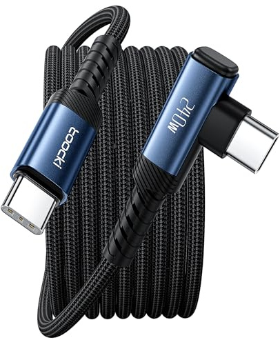toocki Cable USB C a USB C 240W 1M, Carga Rápida PD3.1 y Transferencia 480Mbps, Nylon Cable Cargador Tipo C con Angulado para iPhone 17/16 Pro Max/15, MacBook Pro, iPad Pro/Air, Galaxy S25/S24, Azul