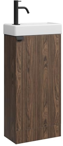 Badplaats B.V. Toiletmöbel Orion - 40 x 22 cm - Walnuss Braun - Stand-WC-Modell - Platzsparend - für Gäste WC