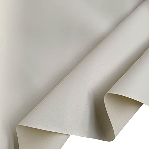 EU Fabrics Marine Vinyl Fabric - 567GSM, UV, Fire Retardant, Waterproof - for Upholstery, Sofas, Chairs, Leather Patch Cover - Leatherette Fabric Material per Metre (Ivory - 1 Metre x 140cm