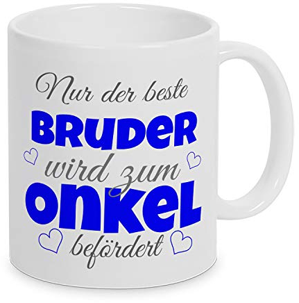 TassenKing Tasse - Nur der beste Bruder wird zum Onkel befördert - Kaffeetasse als Geschenkidee. Bester Papa wird zum Opa. Geschenk Papa Tasse. Bester Papa Kaffeetasse
