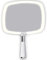 MIRRORVANA® Lighted Travel Hand Mirror with Comfy Handle and Detachable Stand - Portable, Thin and Lightweight Design - Rechargeable with 3 LED Light Settings - 9 x 13 (White)