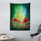 ABAKUHAUS Pilz Wandteppich, Märchen-Pilz aus Weiches Mikrofaser Stoff Waschbar ohne Verblassen Digitaldruck, 110 x 150 cm, Rot Emerald