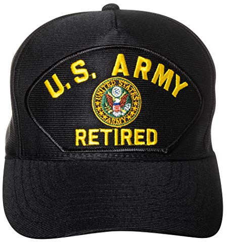 United States Army Retired Emblem Patch Hat Black Baseball Cap