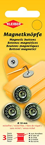 Kleiber 71125 Magnetknöpfe, Metall, silber, 18 mm
