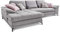 Cavadore L-Form-Sofa Castiel mit Federkern / Große Eckcouch mit Sitztiefenverstellung und XL-Longchair / 312 x 89 x 173 / Webstoff, Hellgrau