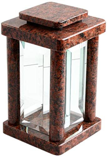 KOKA Grab-Lampe Granit Vanga Friedhofs-Laterne Grab-Schmuck Glas Garb-Licht modern