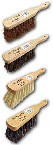 Newman and Cole Natural Wooden Hand Brushes - Choose from Hard Stiff Bristle Brush or Soft Brush with Natural or Synthetic Bristles (Multi Pack 4 All Purpose Hand Brushes)