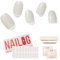 Nailog UV Gel Nagelfolie - Nagelfolie uv härtend 20 Stück - Vegan langanhaltend - Nagelsticker selbstklebend Gel Strips für Maniküre in Salonqualität, Blanc