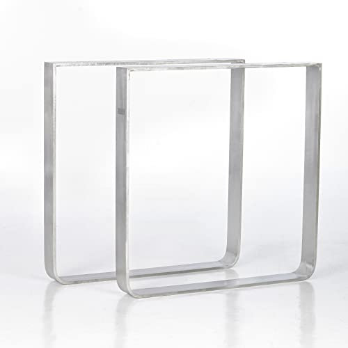 mina concept 54-2 Tischkufen Flachstahl gebogen – Gestell U-förmig – Außenmaße 70 x 72 cm, Profil 80 x 8 mm – 2 Stück