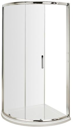 nuie AQSE1H3 Pacific Modern Bathroom Easyfit Single Entry Shower Enclosure with Sliding Door, 6mm Toughened Safety Glass and Round D-Handle, 860mm x 860mm, Polished Chrome