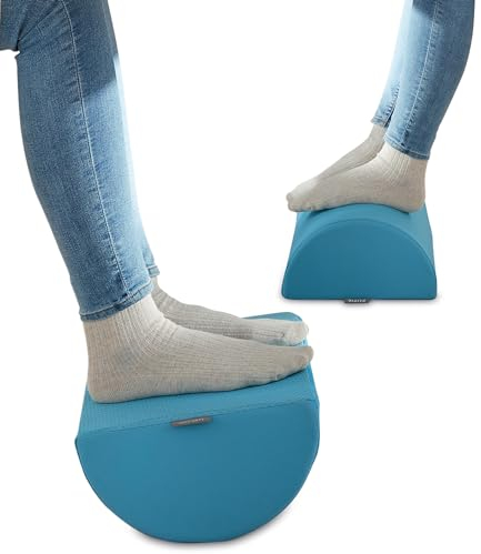 Leitz Schreibtisch-Fußstütze, verstellbare Bein- & Kniestütze, ideal im Home Office, lindert Schulter- & Rückenschmerzen, Schaumstoff mit Stoffbezug, IGR-zertifiziert, Ergo Cosy Serie, Blau, 53710061