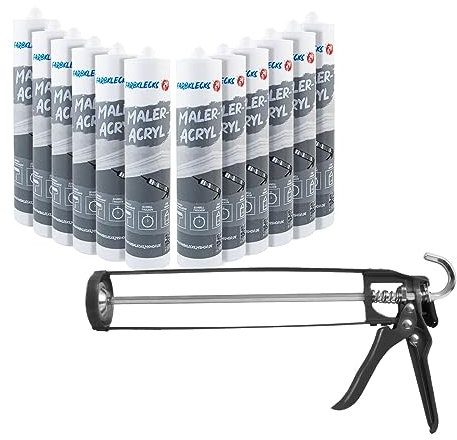 12x Farbklecks24 Maleracryl 310ml weiß, Acryl, Fugendichtmasse (ohne Kartuschenpistole)