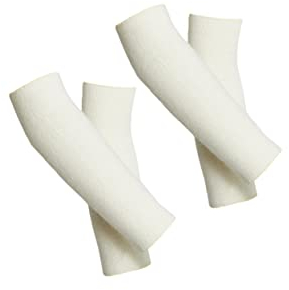 con-ta Gelenkwärmer 2er Spar-Pack, Wärmewäsche für Knie & Ellenbogen, Winterunterwäsche bei Gelenkschmerzen & Verspannungen, warme Wäsche aus Angora, unisex, in Wollweiß, Größe: L