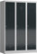 Lüllmann 3er Spind Spindschrank 3 Abteile mit S/W-Trennung 180x120x50cm (RAL 7035/7016 lichtgrau/anthrazit)