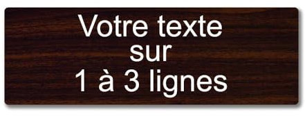 Plaque gravée personnalisée 1 à 3 lignes 20x6.5cm autocollante Bois
