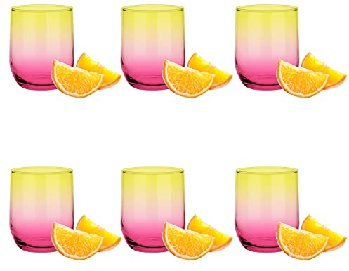 Glasmark Lot de 6 bocaux en verre bas de 300 ml - Rose multicolore