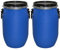 ITP Packaging 2 x 30 Litre Open Top Plastic Storage Shipping Barrel Drum Keg for transporting and Exporting Food, Cereal, Clothing Complete with Lid and Latch Ring, UN Approved, Air Tight, Food Grade