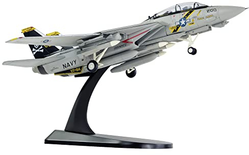 HANGOU Military Model Plane 1:100 F-14 Skull (Variable Wings) Fighter Aeroplane Models Metal Plane Model Die-Cast Aircraft Model for Collecting or Gifting