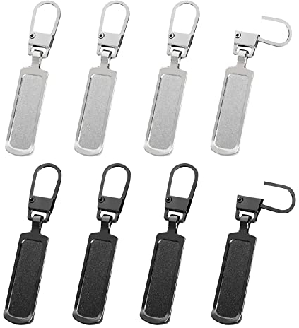 8 Stück Ersatzteile Reißverschluss Zipper,Reißverschluss Pull Tabs Ersatz,abnehmbare Etiketten mit Reißverschlussgriffen,für Bekleidungsjacken Koffer Hosen Jeans Gepäck Geldbörse Handtasche