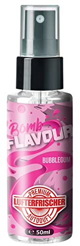 ShinyChiefs FLAVOUR BOMB Bubblegum - Autoduft mit Kaugummi-Geruch - Premium Lufterfrischer und Auto Parfüm für den Innenraum, neutralisiert Gerüche im Auto, hochergiebig, Pumpsprühflasche, 50ml