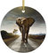Elefant Weihnachtsbaum Keramik Hängende Weihnachtsschmuck Rund Anhänger Christbaumschmuck