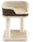 GYMAX Petit Arbre à Chat 2 Niveaux 35x35x50CM&Base Stable, Arbre à Chat Charge 10KG Surface de Repos en Peluche & 2 Griffoirs en Sisal, pour Dormir, Jouer & Gratter (Beige)