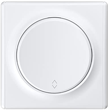 OneKeyElectro Set: Wechselschalter 1fach mit Florence Abdeckrahme, Steuerung ein Licht von zwei Orten, Lichtschalter rund, Unterputz, Schutzart IP20, 230V/16A - weiß