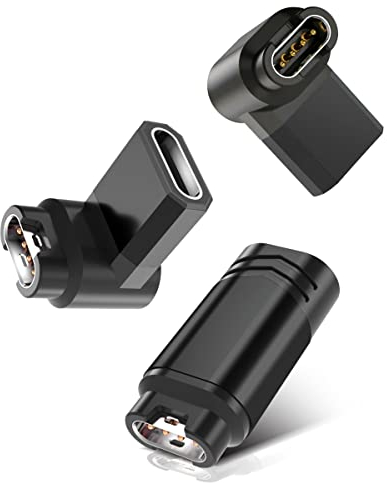 Itramax Adaptateur USB C vers Gar/Min 3Pack,90 Degrés Câble Watch Chargeur Type C Connecteur pour Garmin Montre Fenix 6S 6X 7 7S 7X,Forerunner 245 255 265 955,Instinct,Approach S60 S70,Vivoactive 3 4
