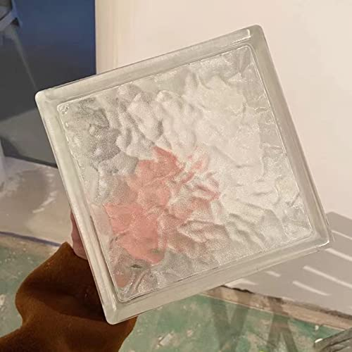 ZAQYCM Glasziegel Wand Glasbausteine Glasbausteine Trennwand 6er Set, Klarer Dekorativer Wellenglasstein Für Fenster/Tür/Ecke, 19x19x8cm, Schall- Und Wärmedämmung