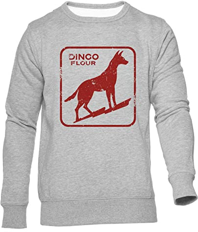Hopestly Dingo Flour Unisex Jumper Herren Dammen Grau Rundhals Lange Ärmel Sweatshirt Men's Womens Grey Crew Neck Long Sleeves