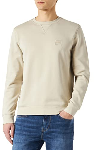 BOSS Mens Crew Sweatshirt Pullover Top Light Beige L