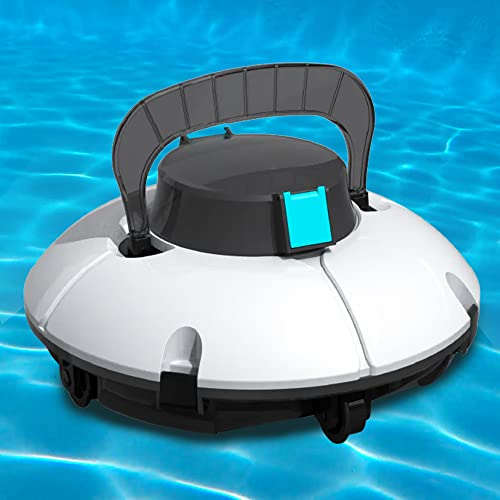Robot nettoyeur de piscine sans fil avec léger, parfait pour les piscines plates hors sol/creusées jusqu'à 12 m