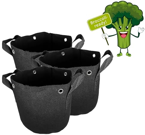 honju Home Growbag - Stofftopf 19l Volumen (3er Pack) [Pflanzsack mit verstärken Löchern zum Runterbinden, Besseres Wurzelwachstum, Vermeidung von Staunässe] schwarz