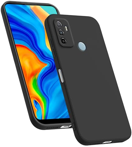 HAFFAN TPU Silikon Hülle kompatibel mit Oppo A53 / Oppo A53s (6.5), Handyhülle Schutzhülle - Schwarz