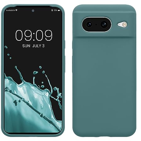 kwmobile Handyhülle für Google Pixel 8 Hülle, für Pixel 8 Case - Hülle Silikon - kabelloses Laden - Arctic Night