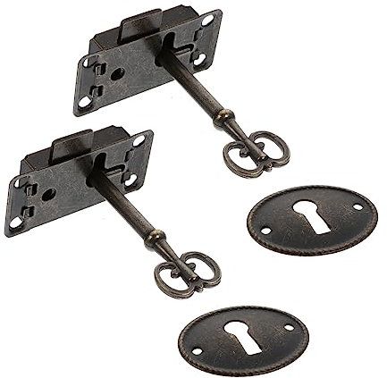 Veemoon Antike Farbkastenschlösser 2 Stück Möbelschlösser Schloss Im Vintage-stil für Die Inneneinrichtung Schrankschloss